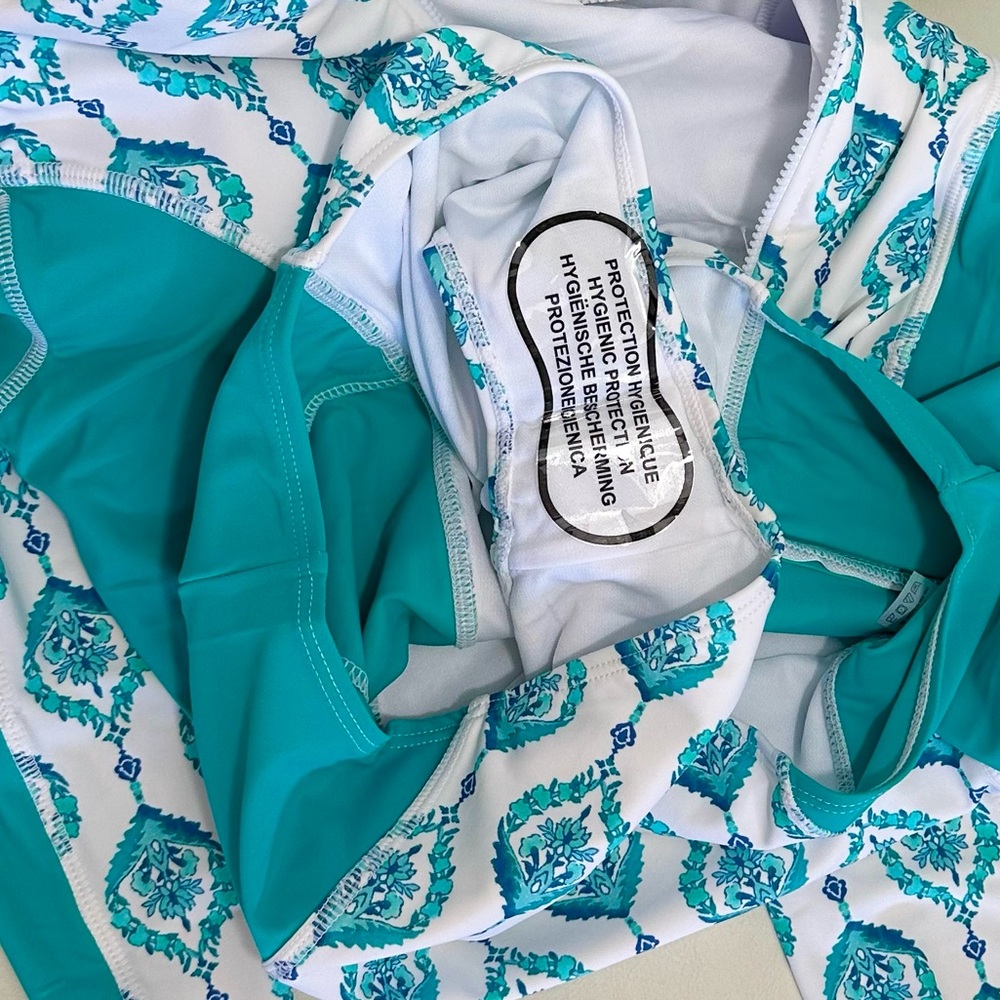 Cabana Life Teal White Long Sleeve Santorini Unisuit size L New - Picture 13 of 16